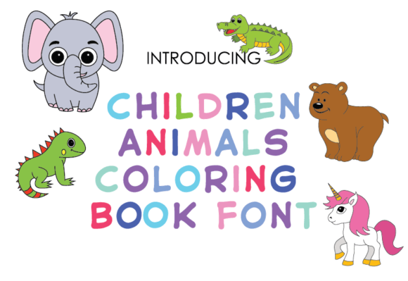 Children Animals Coloring Book: A Playful Font for Creative Projects