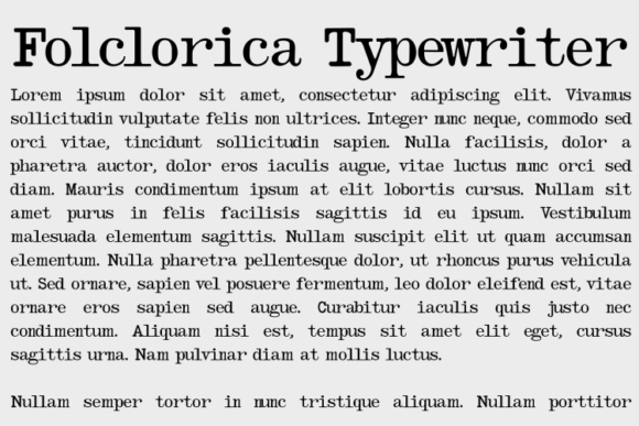 Folclorica Typewriter: A Font for Business Charm