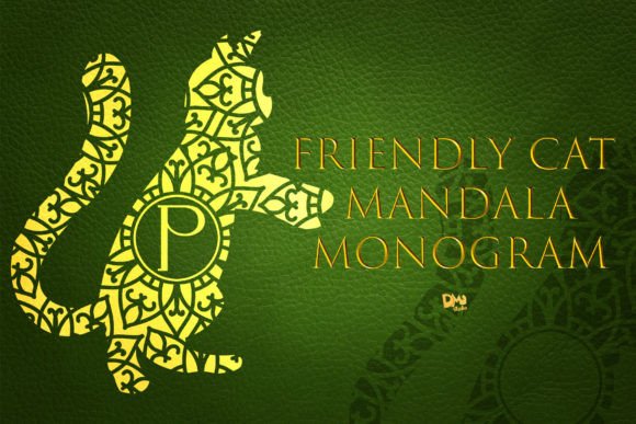 Friendly Cat Mandala Monogram