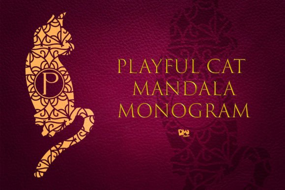Playful Cat Mandala Monogram