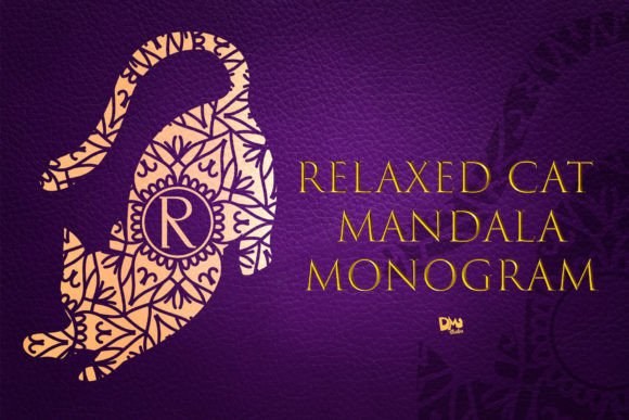 Relaxed Cat Mandala Monogram Font
