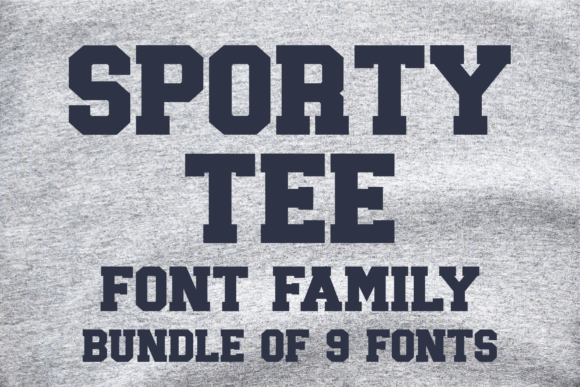 Sporty Tee Family: A Bold Font for Creative Projects